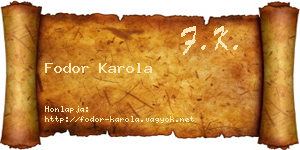Fodor Karola névjegykártya