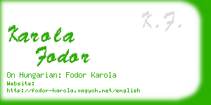 karola fodor business card